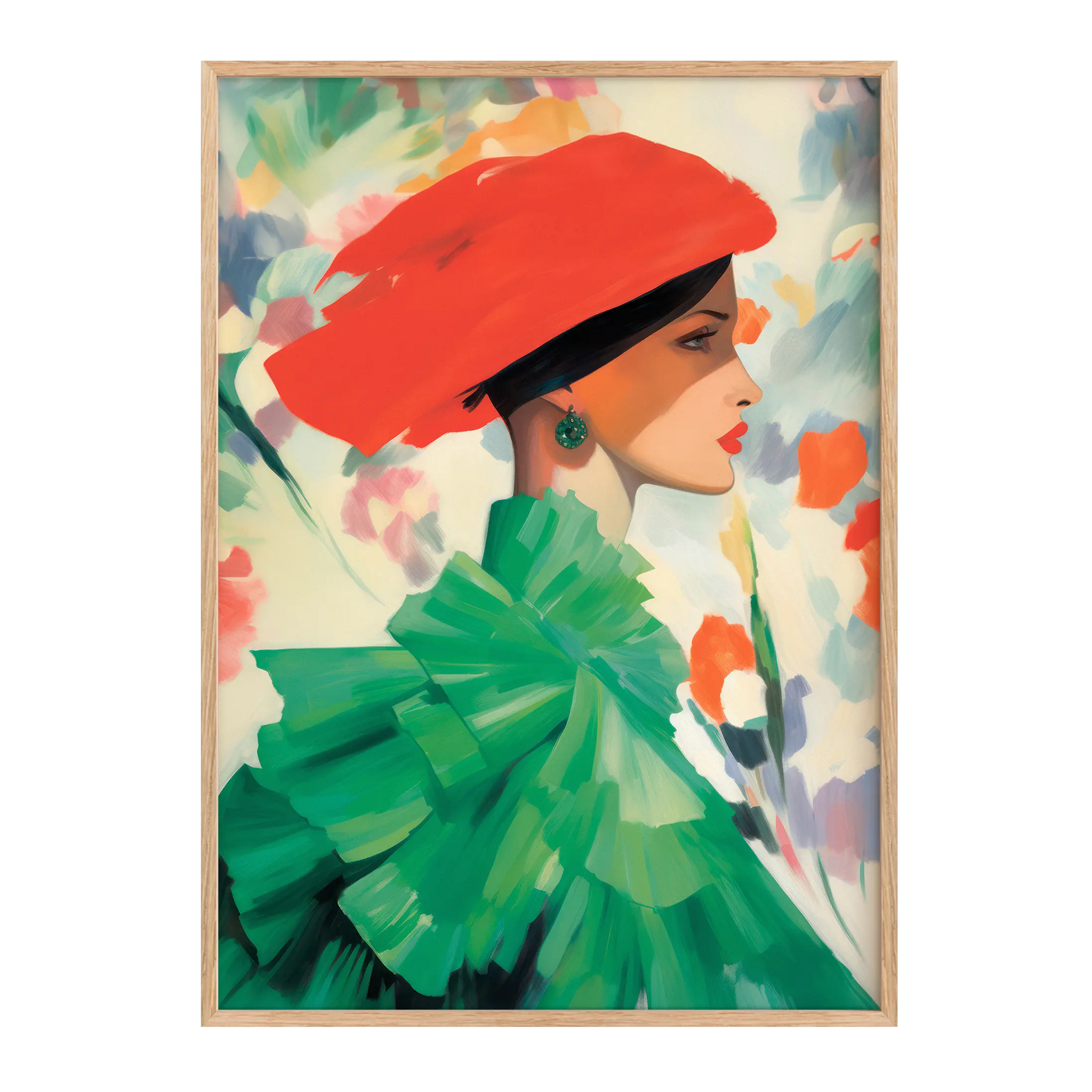 Portrait de Femme au Chapeau Rouge