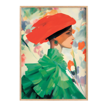 Portrait de Femme au Chapeau Rouge