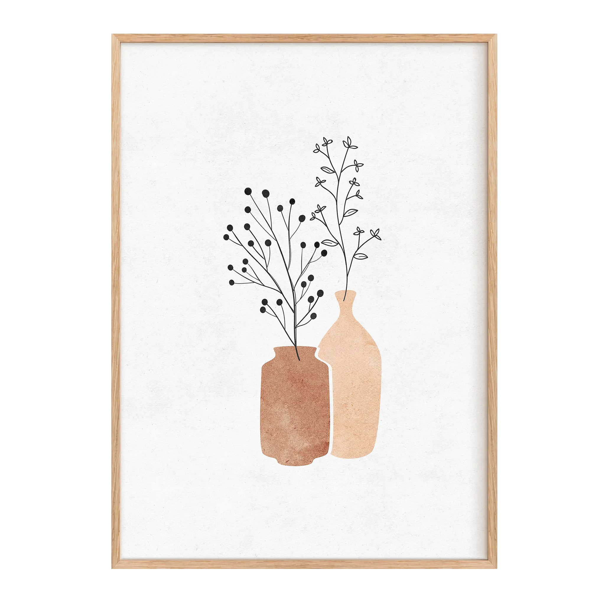 Duo de vases ocre et beige