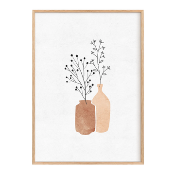 Duo de vases ocre et beige